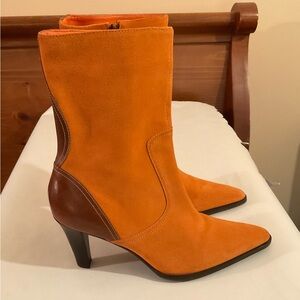 Unisa Orange Suede Boots 7.5